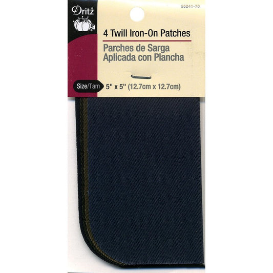 Dritz - Twill Iron-On Patches - Dark Assortment