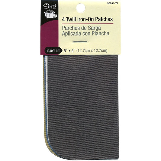 Dritz - Twill Iron-On Patches - Light Assortment - 4 ct.